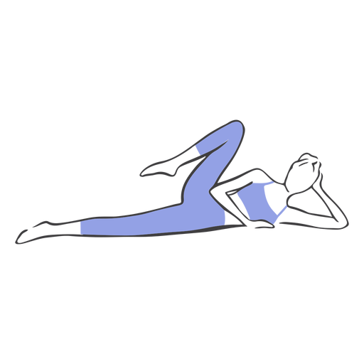 Pilates Side Kick Pose PNG-Design