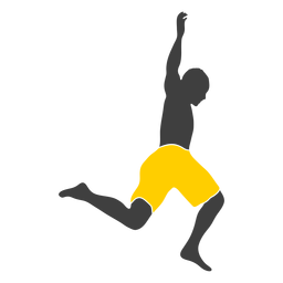 Ready cliff jumping silhouette PNG Design