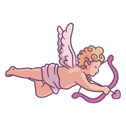 Side view cupid character PNG Design