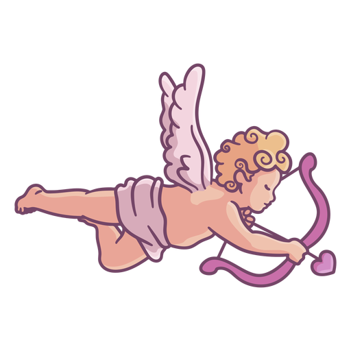 Side view cupid character PNG Design