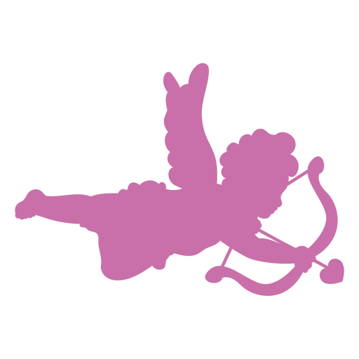 Vista lateral silueta de personaje de Cupido Diseño PNG