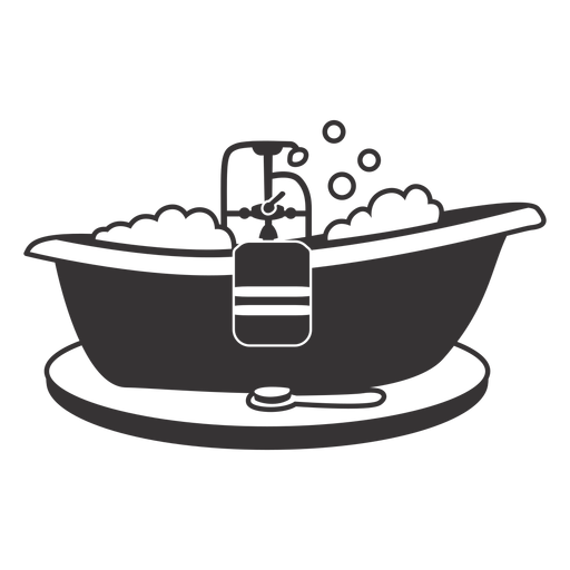 Silhouette bathtub cool PNG Design