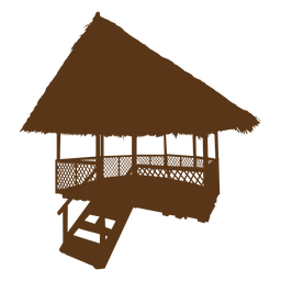 Silhouette Strandhütte Bambus PNG-Design