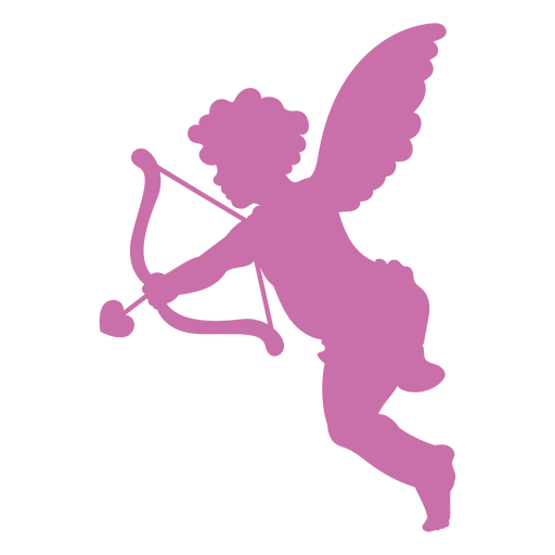 Flecha de tiro Cupido silueta Diseño PNG