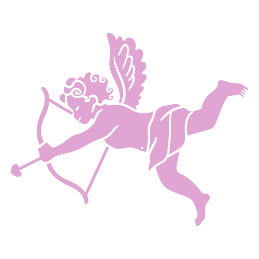 Silhouette cute cupid character PNG Design
