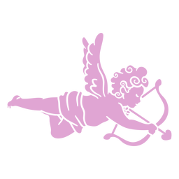 Personaje de Cupido de silueta vista lateral Diseño PNG