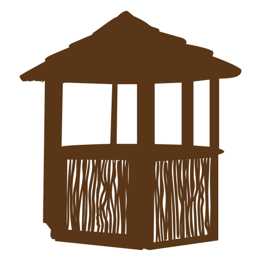 Simple bamboo hut silhouette PNG Design