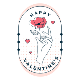 Insignia simple feliz san valentín Diseño PNG
