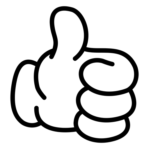 Thumb up cartoon hand PNG Design