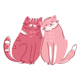 Casal de gatos namorados Desenho PNG
