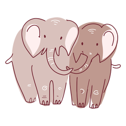 Pareja de elefantes de San Valentín Diseño PNG