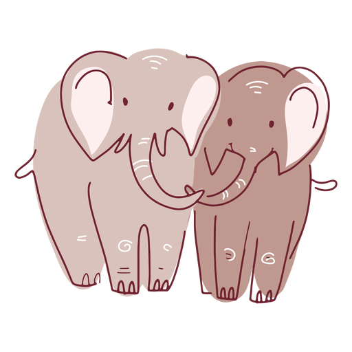 Casal de elefantes dos namorados Desenho PNG