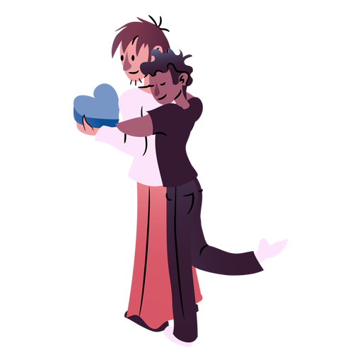 Valentines couple hugging isometric PNG Design