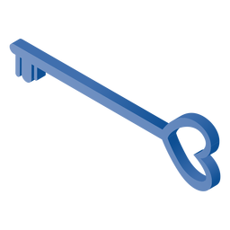 Dia dos namorados coração chave isométrica Desenho PNG