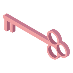 Isometrische Seitenansicht des Valentinsschlüssels PNG-Design