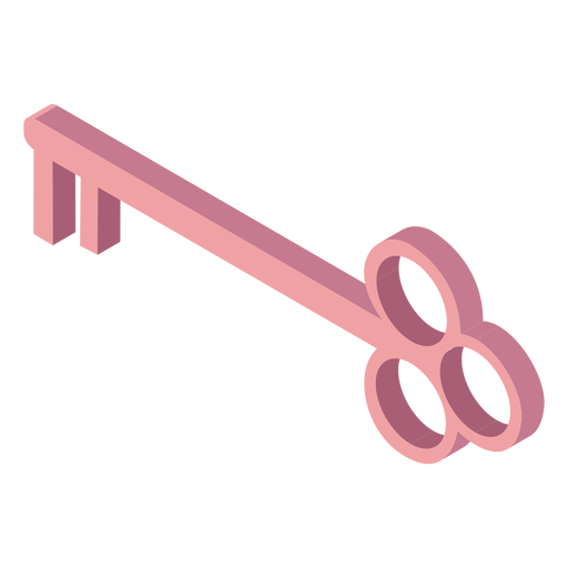 Valentines key isometric side view PNG Design
