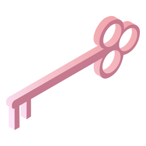 Chave isométrica rosa para namorados Desenho PNG