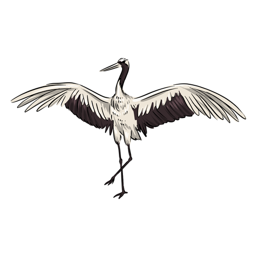 White crane bird PNG Design