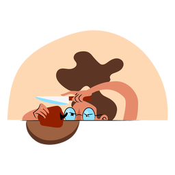 Mujer enfocada picar pimiento Diseño PNG