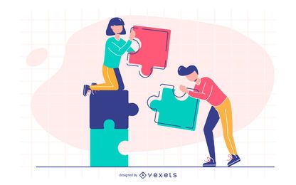 Puzzle-Illustration verbinden