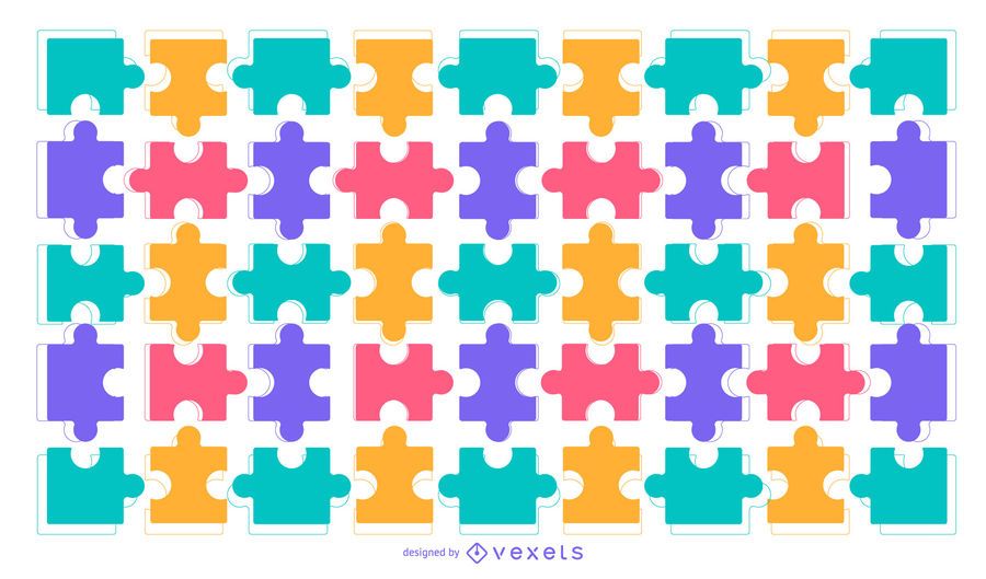 Colorful Puzzle Background - Vector Download