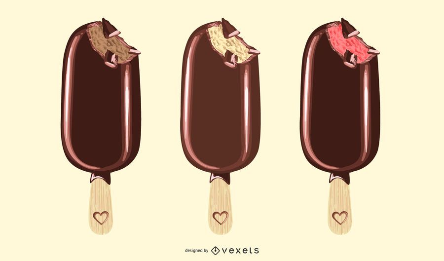 ice cream bars illustration set ice cream bars illustration set