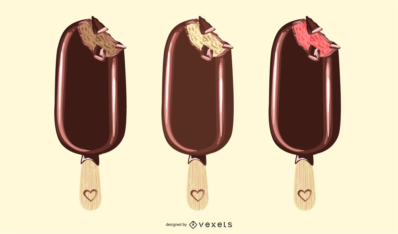 ice cream bars illustration set