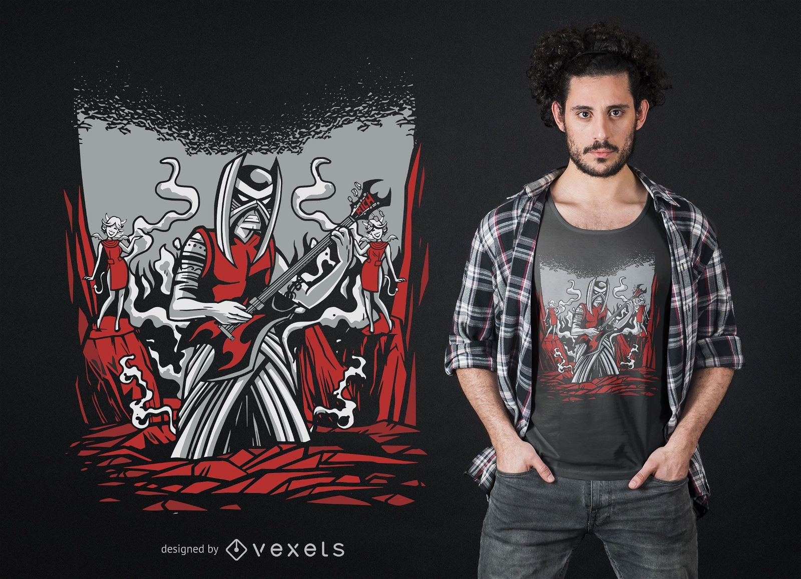 Diseño de camiseta de metal demoníaco