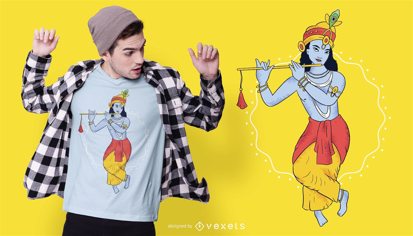 Diseño de camiseta Lord Krishna