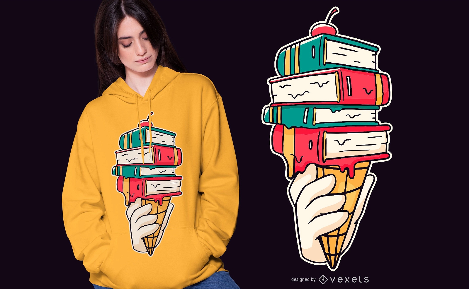 Diseño de camiseta de libro helado