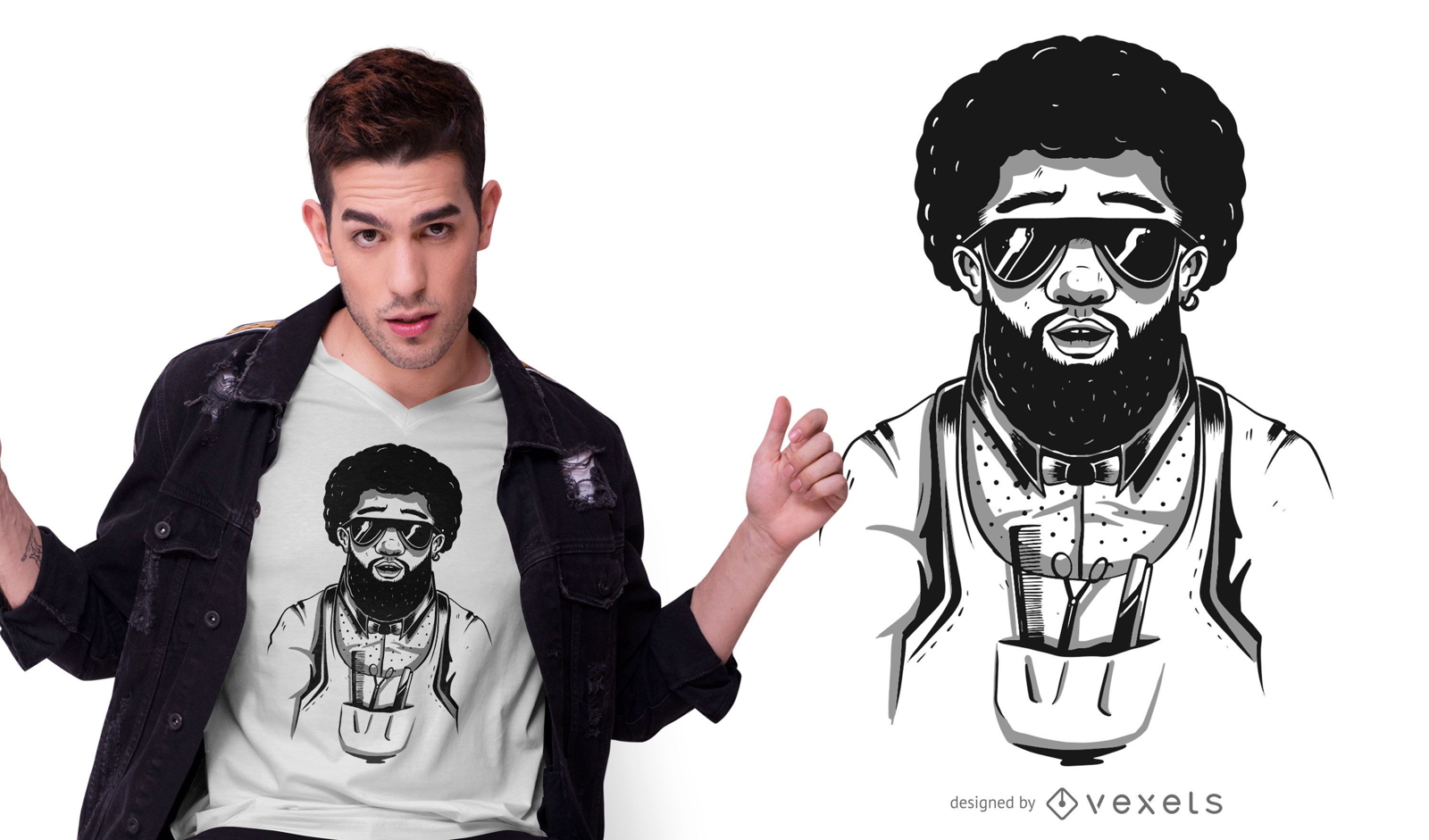 Dise?o de camiseta Afro Barber