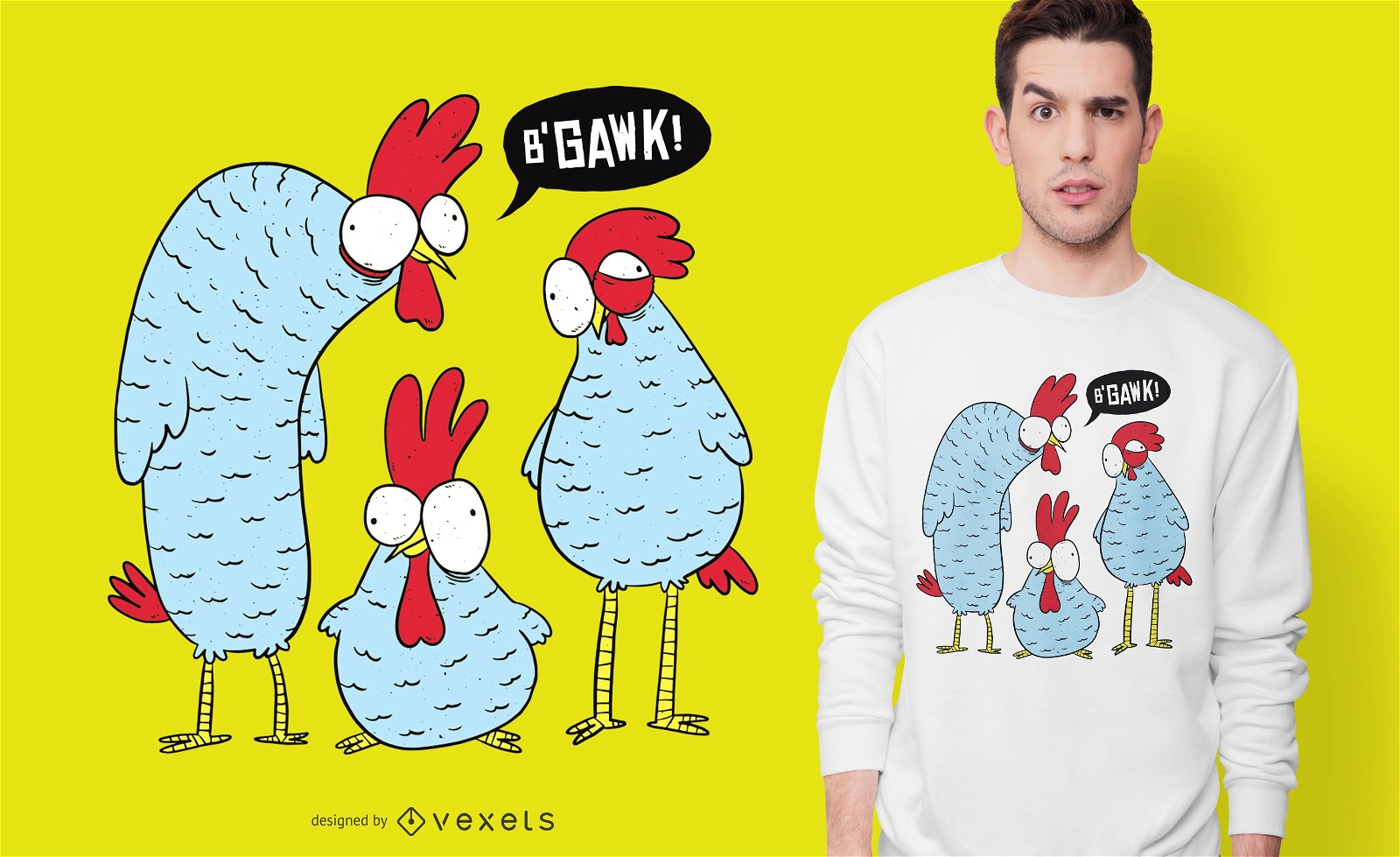 Crazy Chickens T-shirt Design