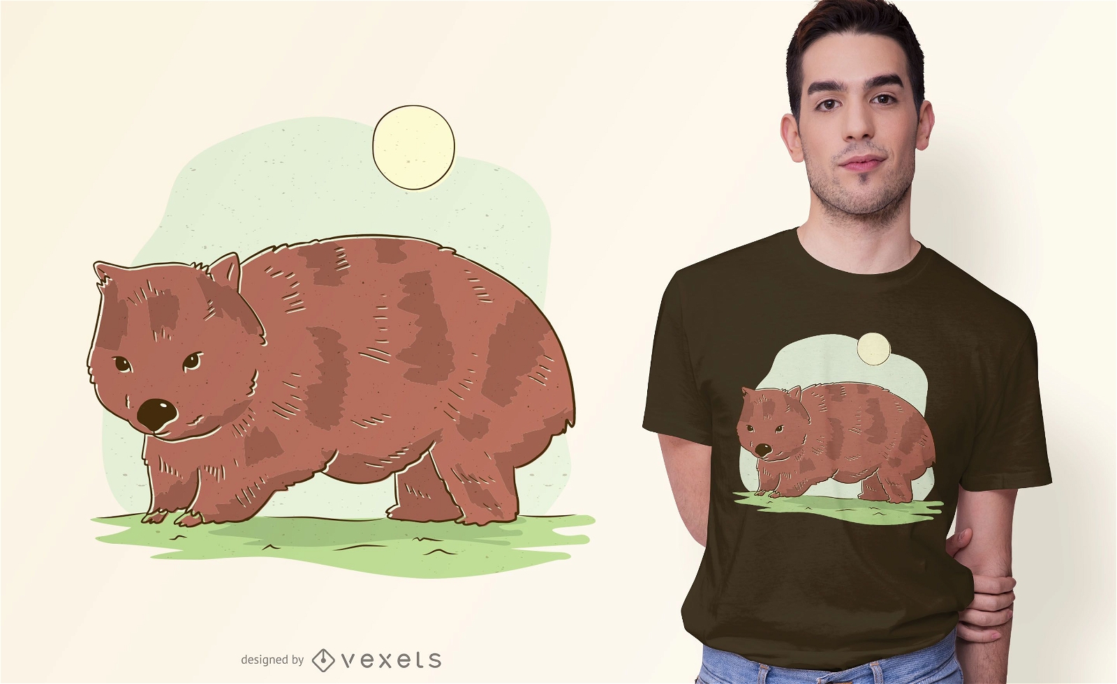 Wombat Illustration T-shirt Design