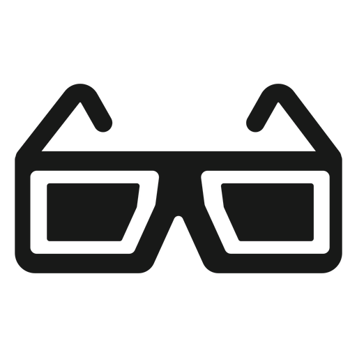 3d glasses black PNG Design