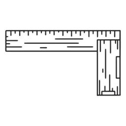 Trazo de regla cuadrada L Diseño PNG