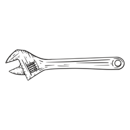 Adjustable wrench hand drawn Transparent PNG