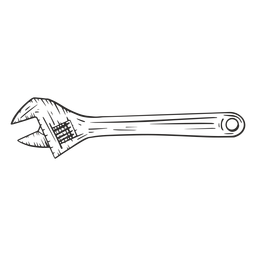 Verstellbarer Schraubenschlüssel von Hand gezeichnet PNG-Design