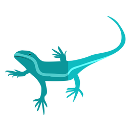 Iguana azul plana Desenho PNG