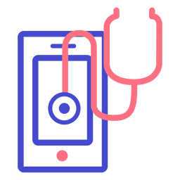 Cellphone stethoscope stroke icon PNG Design