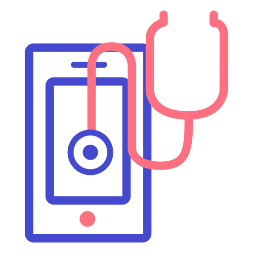 Cellphone stethoscope stroke icon PNG Design