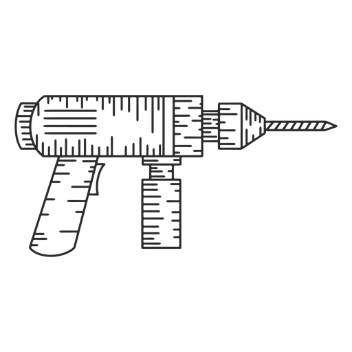 Dibujado a mano taladro de construcci?n Diseño PNG