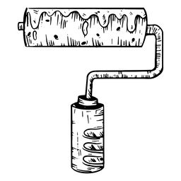 Rolo de pintura de construção desenhado à mão Desenho PNG