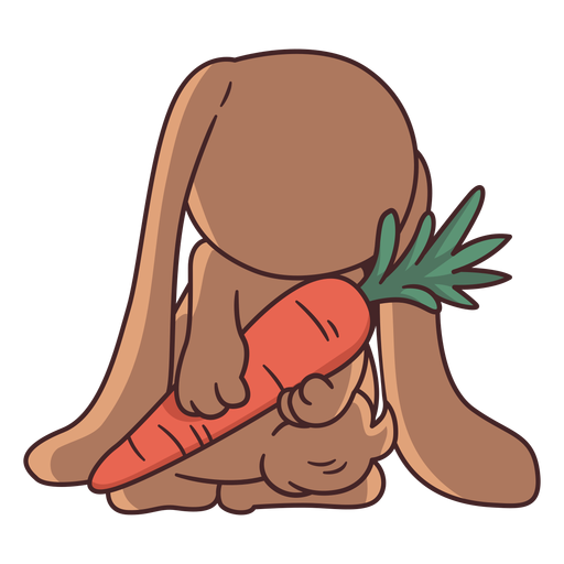 Cute bunny behind illustration PNG Design