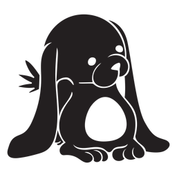 Cute bunny hiding carrot black PNG Design