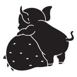 Lindo cerdo detrás de negro Diseño PNG
