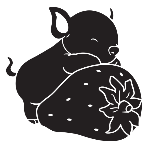 Lindo cerdo fresa negro Diseño PNG