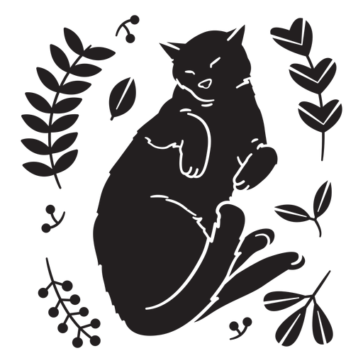 Download Cute sleeping cat black - Transparent PNG & SVG vector file