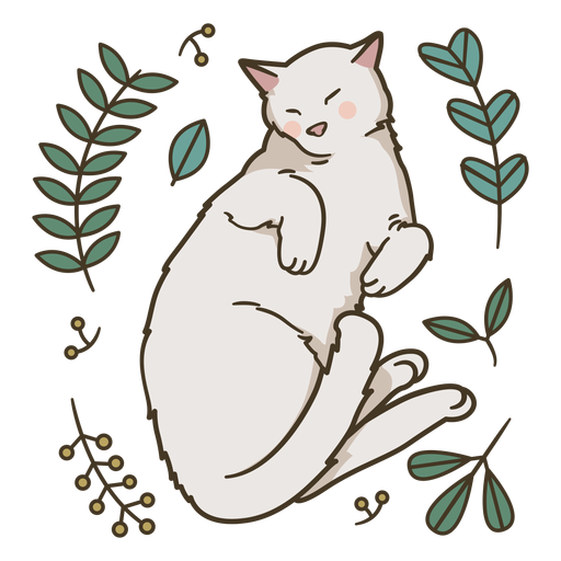 Cute sleeping cat illustration - Transparent PNG & SVG vector file