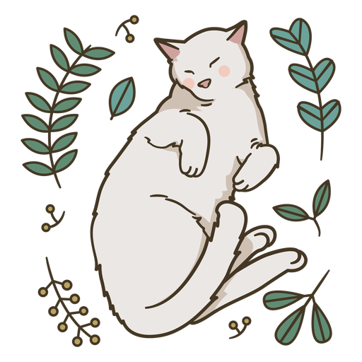 Ilustra??o de gato fofo dormindo Desenho PNG