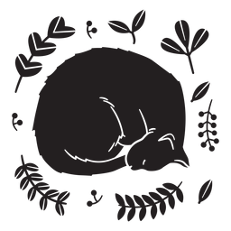 Gatinho fofo dormindo preto Desenho PNG